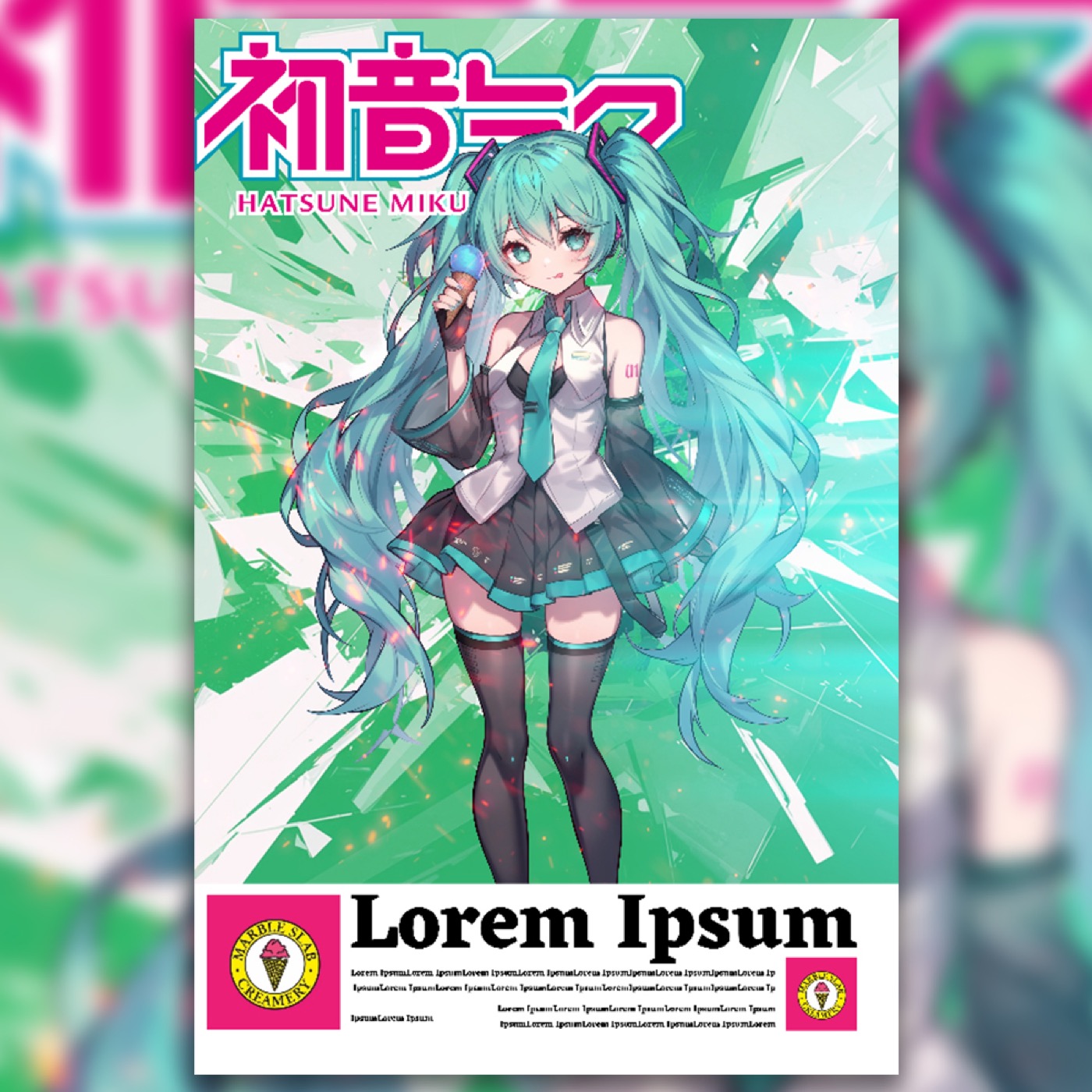 Marble Slab and Hatsune Miku campaign design
